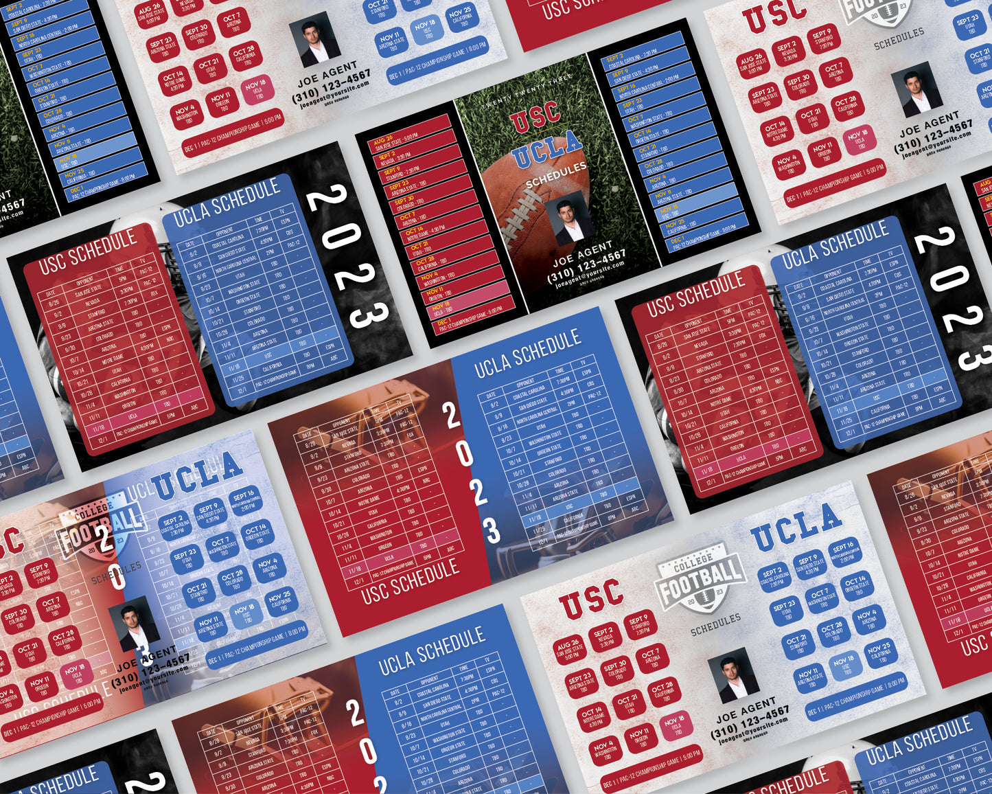 Simple photo of USC UCLA Football Schedule Postcards