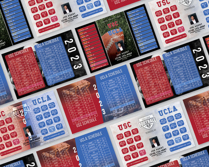 Simple photo of USC UCLA Football Schedule Postcards